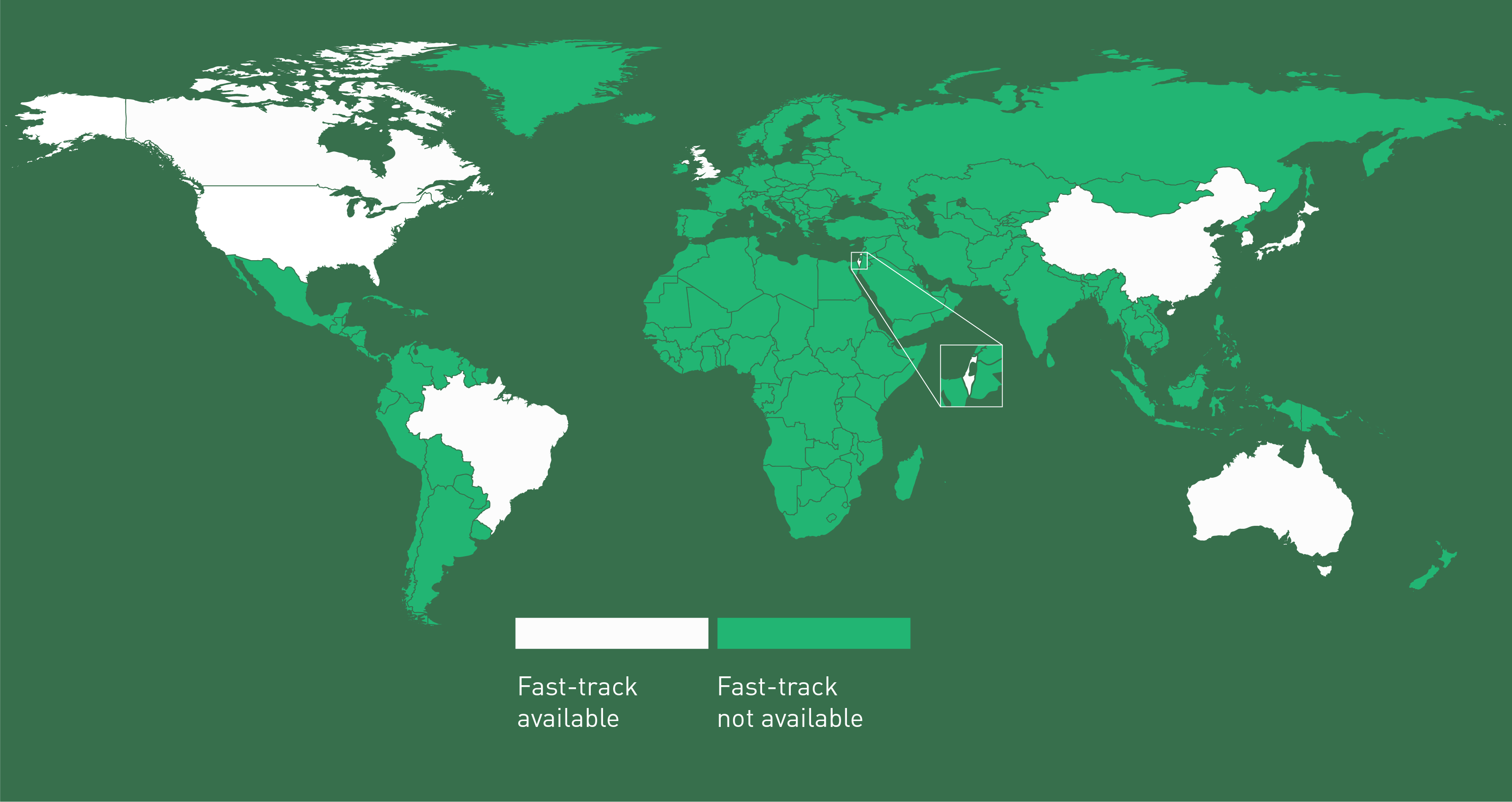 Countries with fast-track schemes.